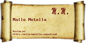 Malle Metella névjegykártya